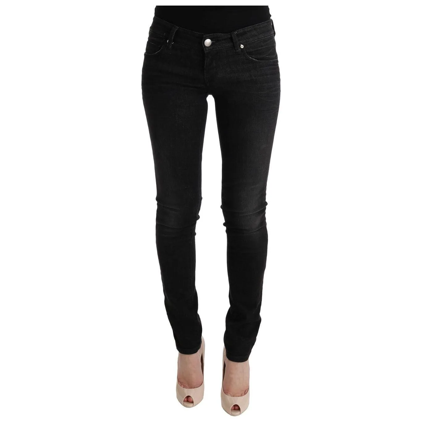 Acht Chic Slim Fit Black Cotton Jeans