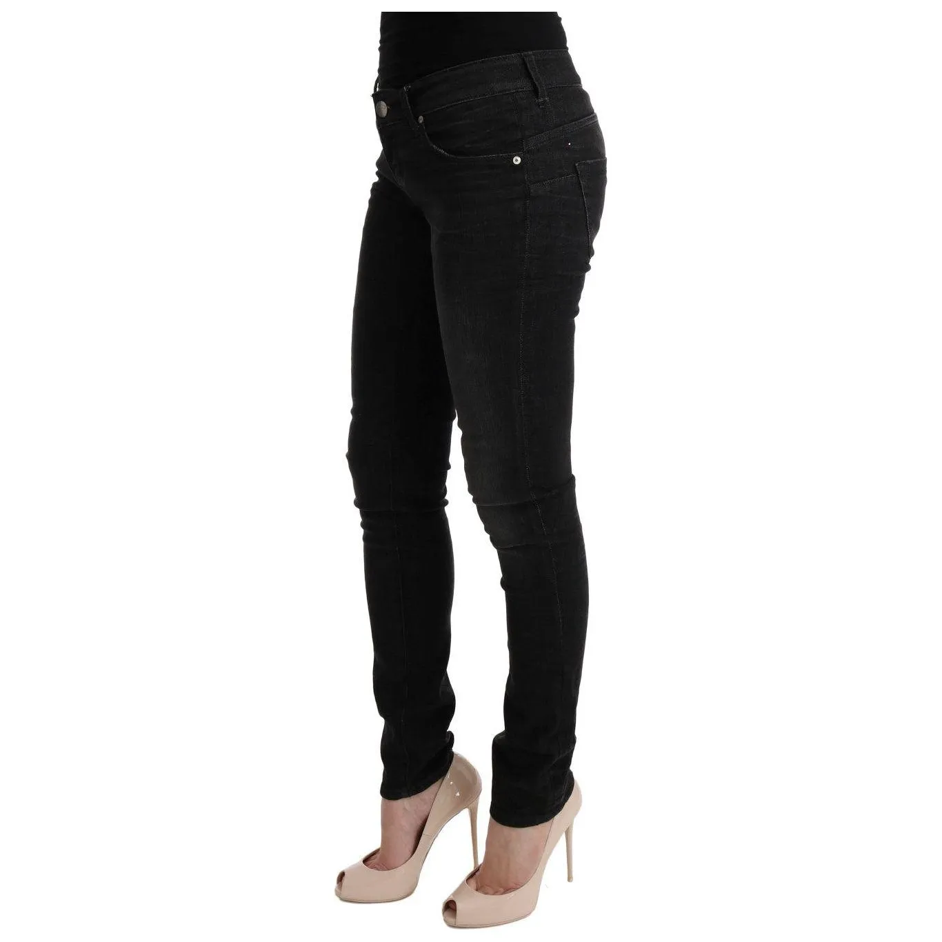 Acht Chic Slim Fit Black Cotton Jeans