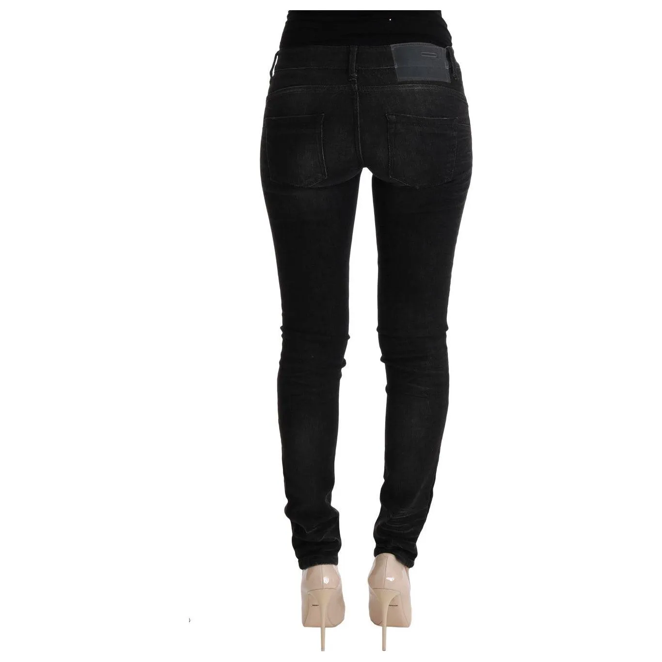 Acht Chic Slim Fit Black Cotton Jeans