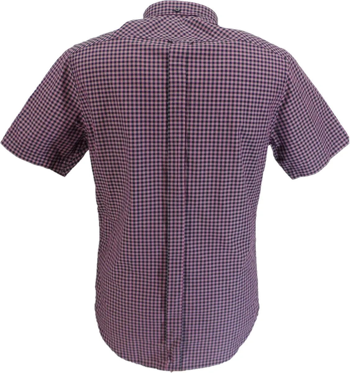 Ben Sherman Mens Violet Gingham Check Short Sleeved Shirts