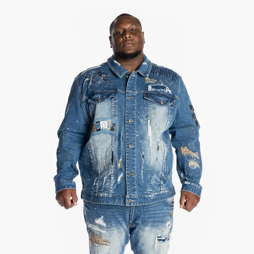 Big and Tall Doodle Fashion Jacket - Bristol Blue