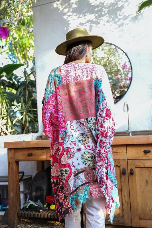 Brittany Boho Floral Patchwork Kimono