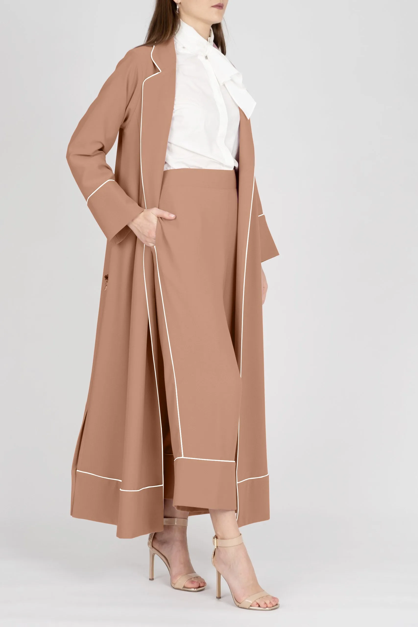 Chic and Sophisticated Travel Suit Camel Color FC1921