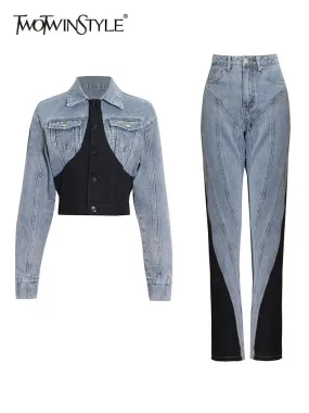 Chic Designer Denim Jacket & Jean Outfit