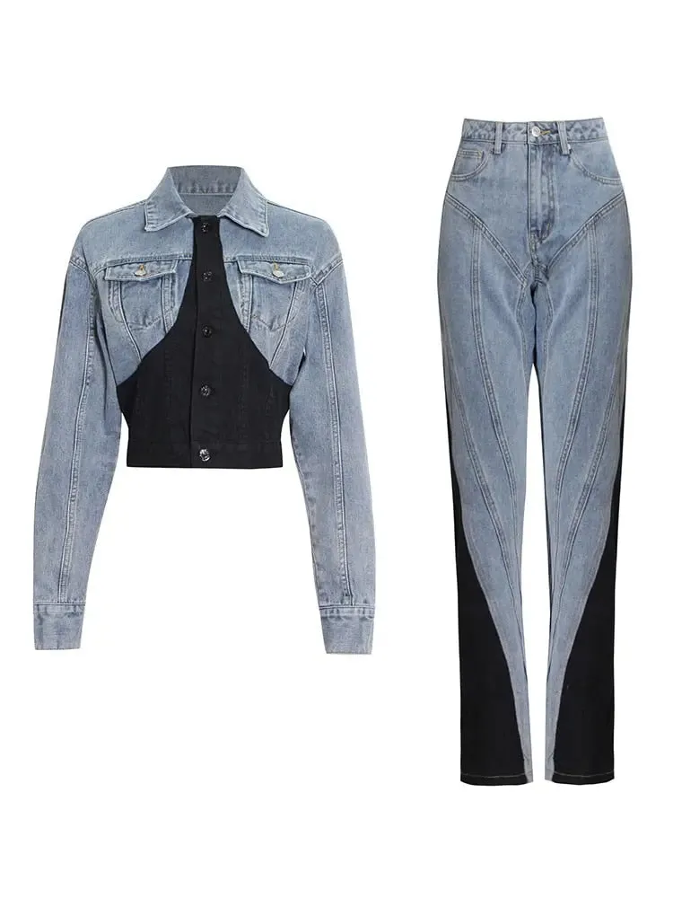 Chic Designer Denim Jacket & Jean Outfit