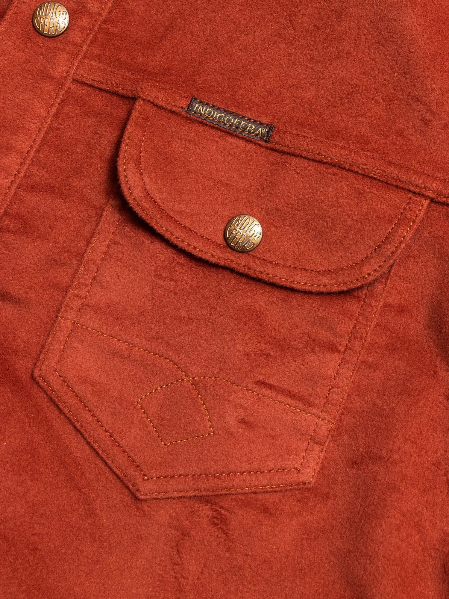 Copeland Moleskin Shirt in Rust