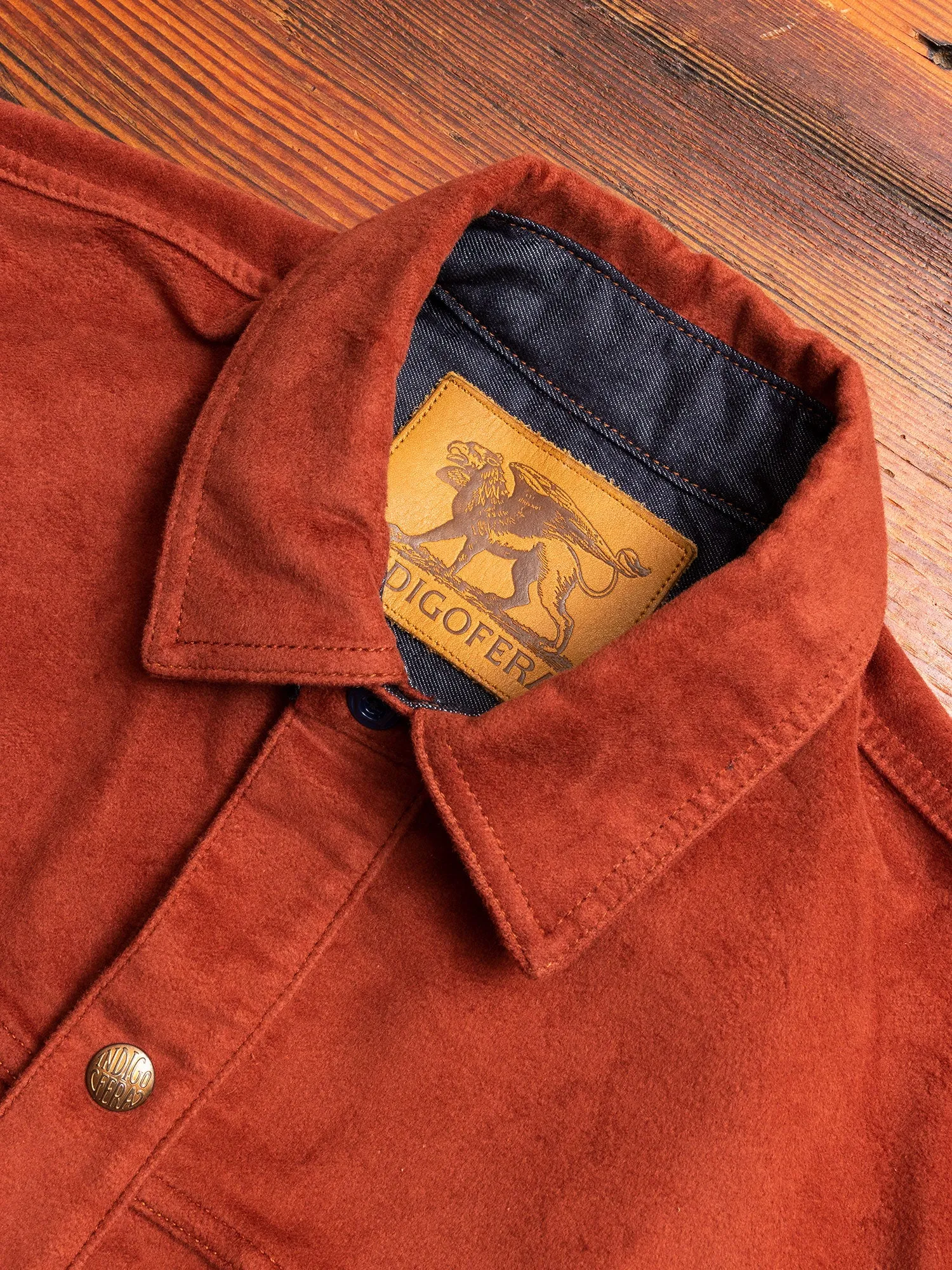 Copeland Moleskin Shirt in Rust