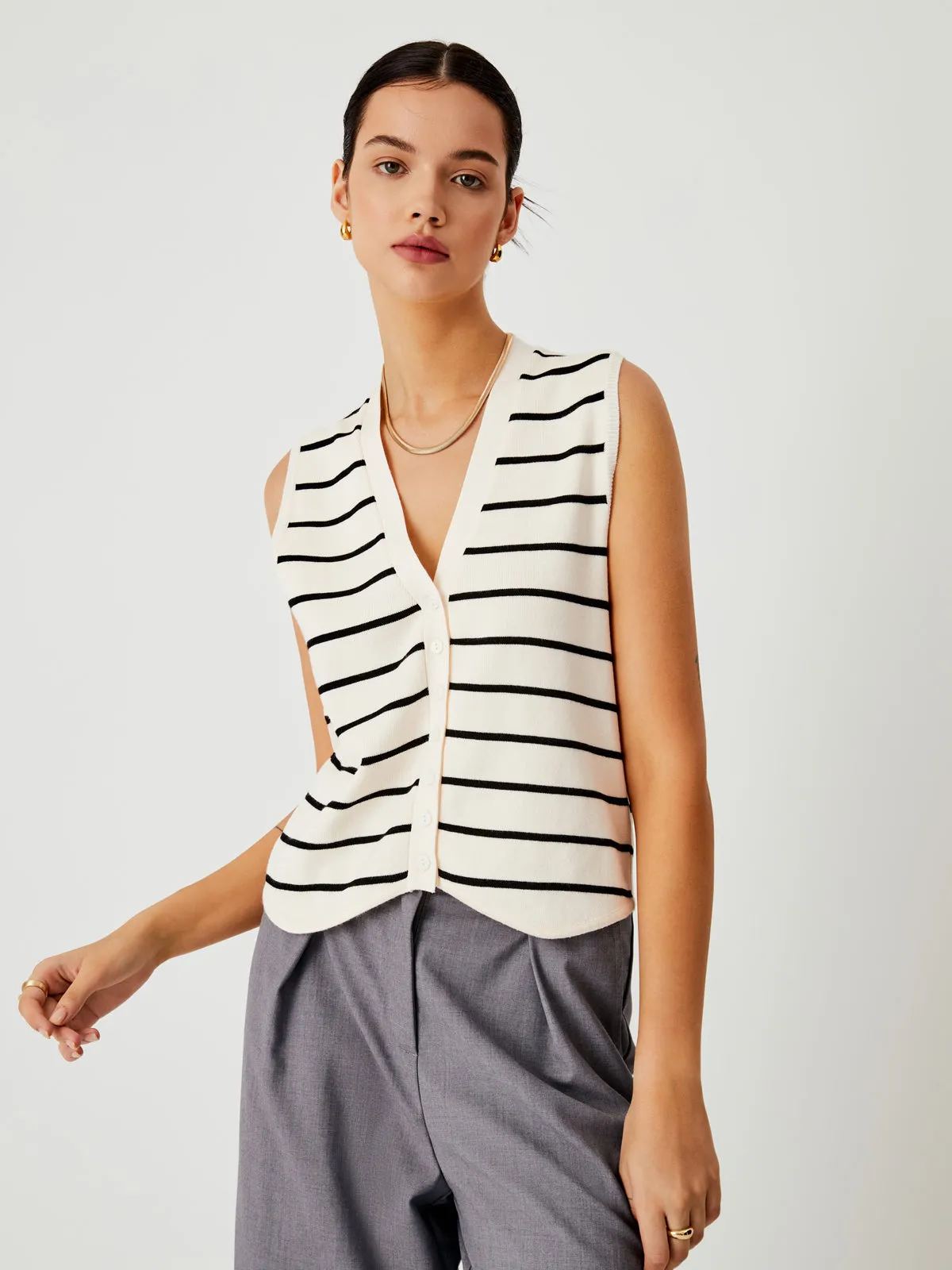 Effortless Charming Stripe Vest