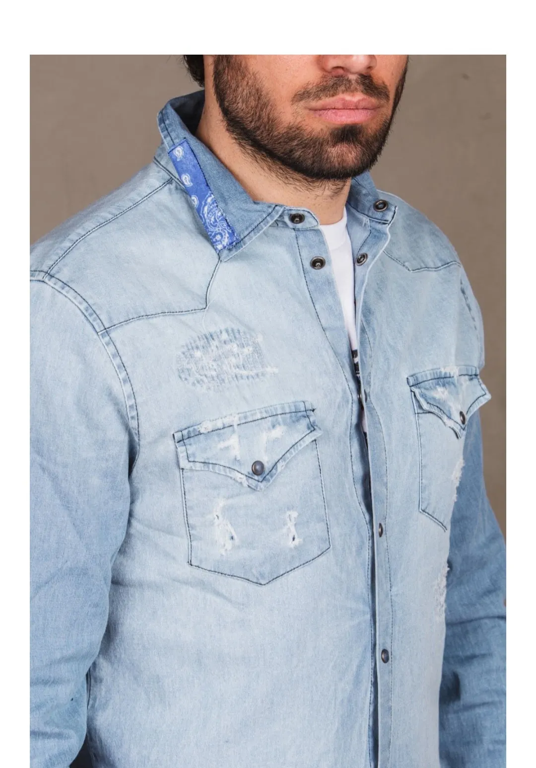 EN AVANCE CAMICIA DENIM UOMO  CK236 4452P