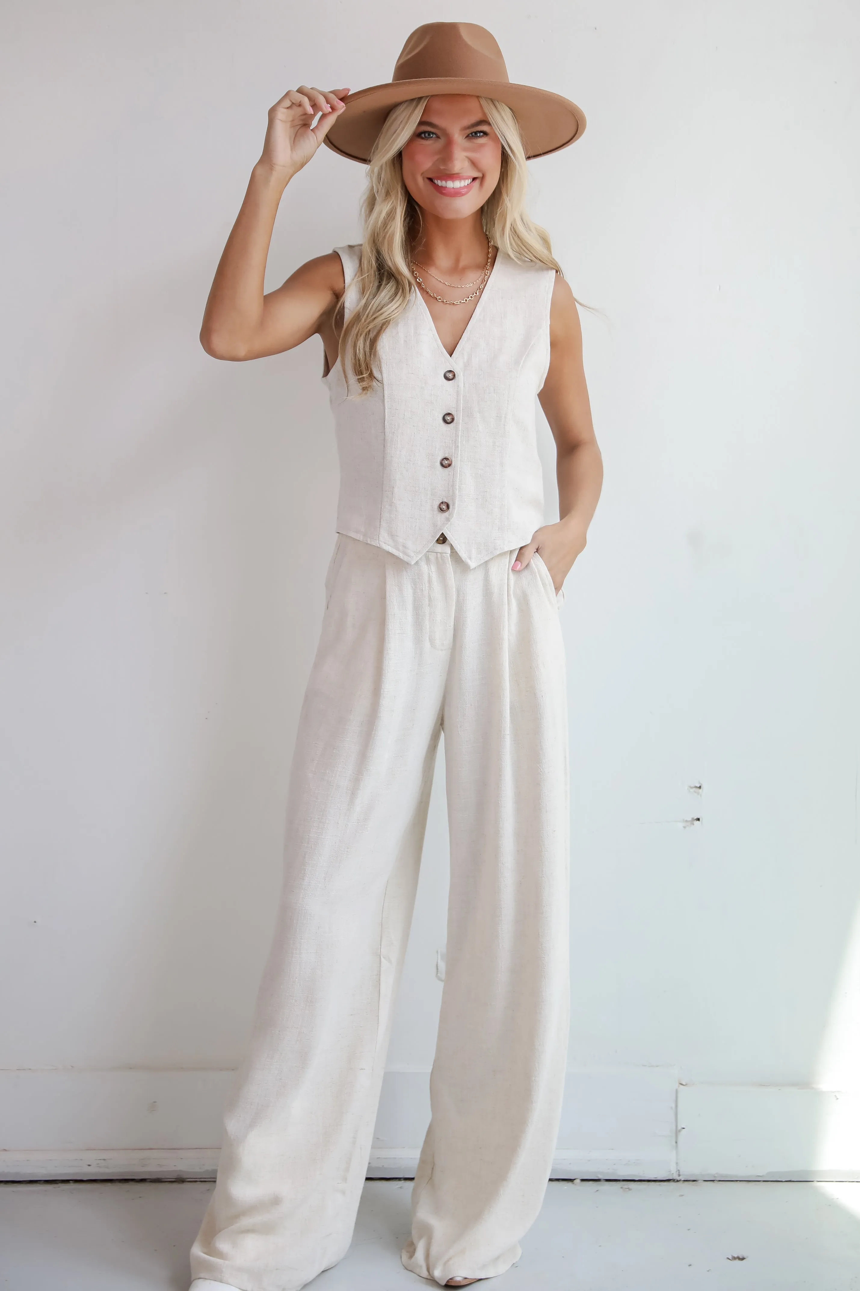 FINAL SALE - Sophisticated Era Linen Vest