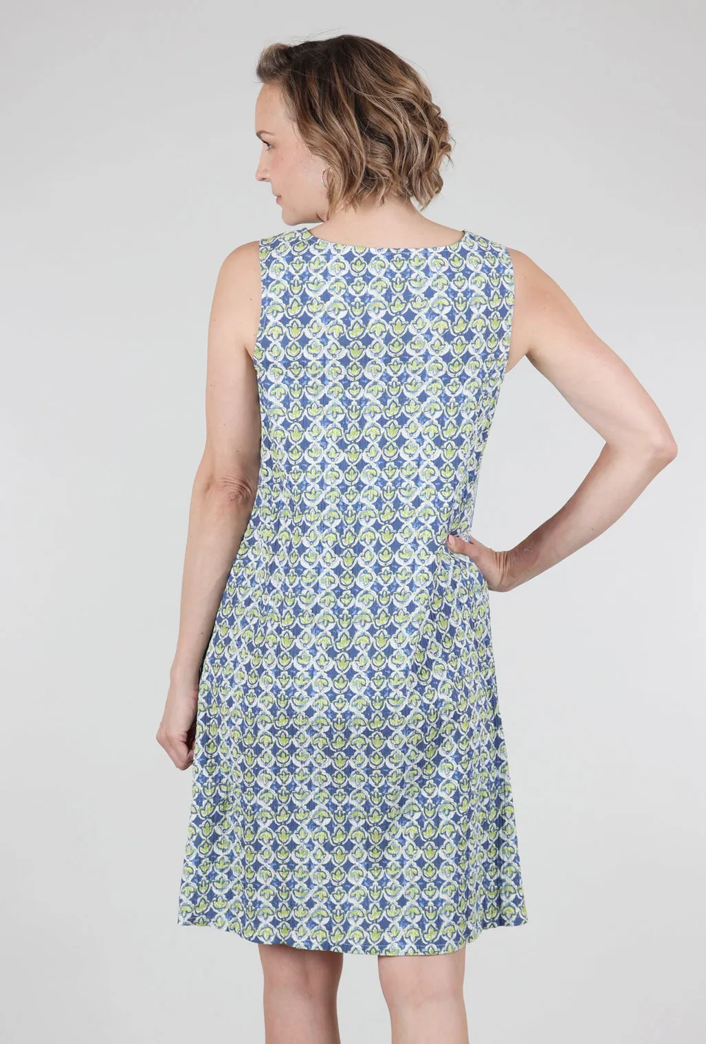 Ikat Mix Easy Pocket Dress, Garden