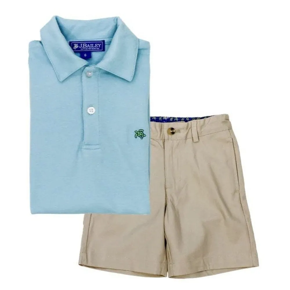 J. Bailey by Bailey Boys Henry Short Sleeve Polo Blue Jay