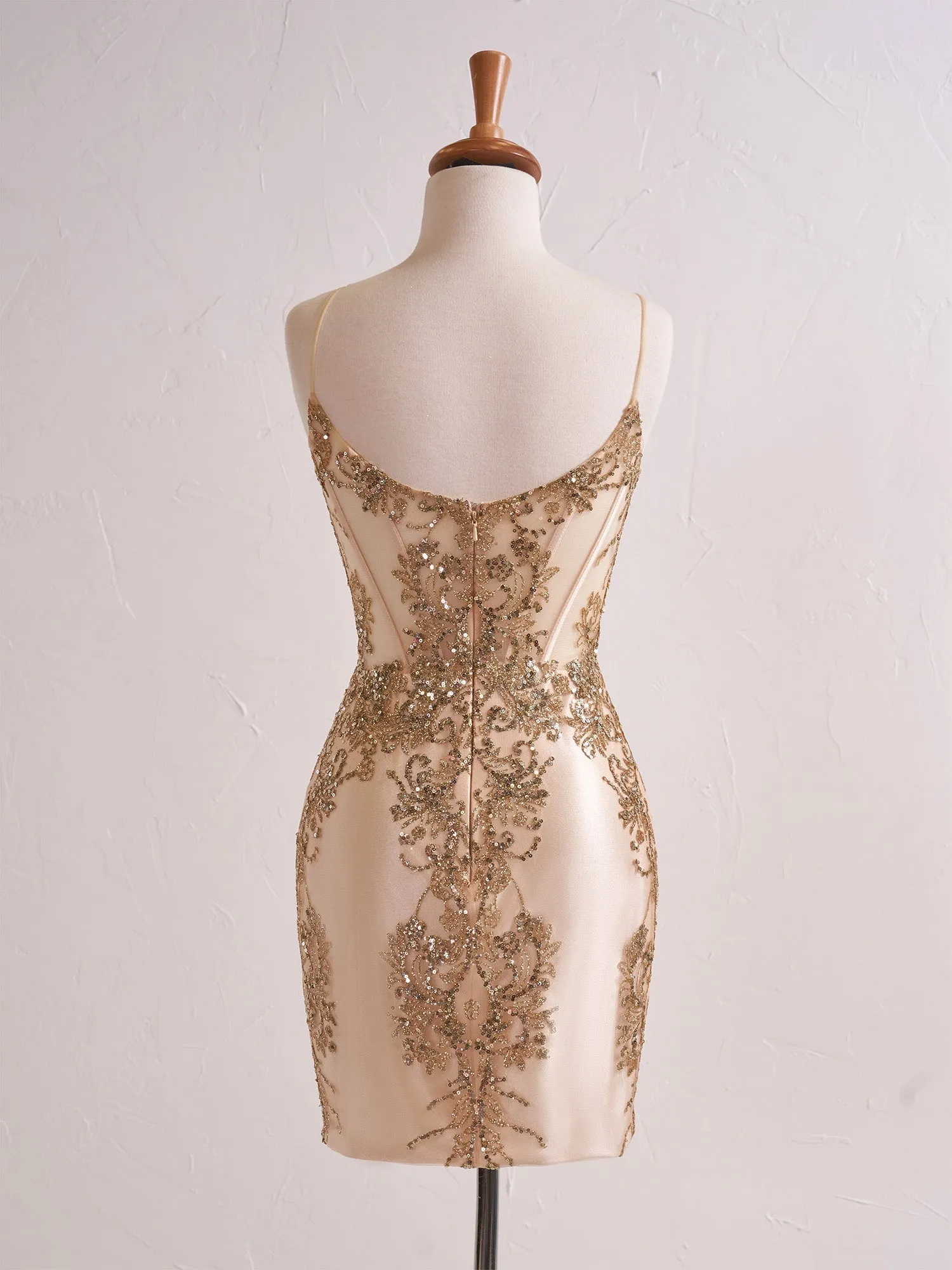 Lacey | Sheer Corset Short Sequin Prom Dress