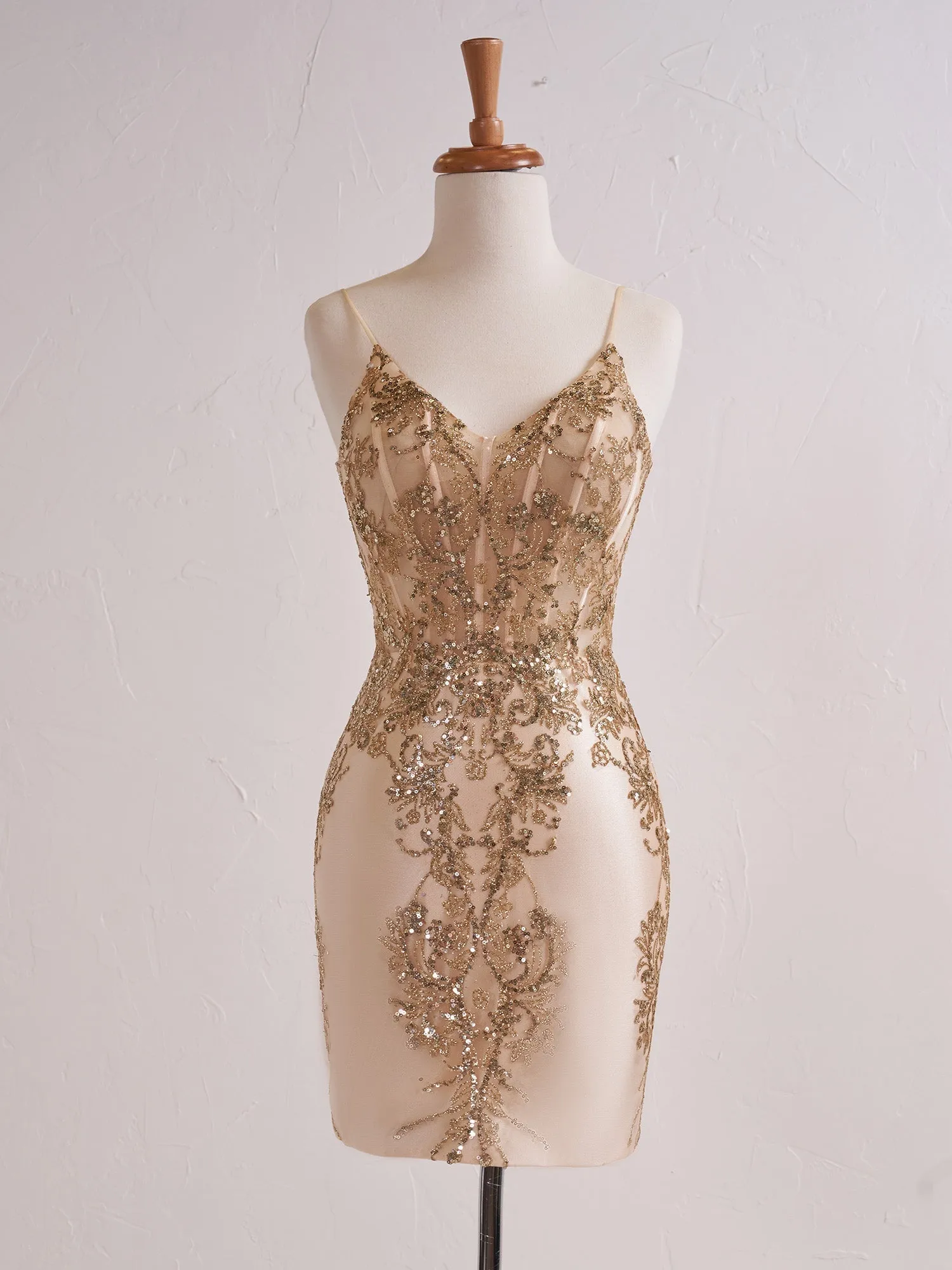 Lacey | Sheer Corset Short Sequin Prom Dress