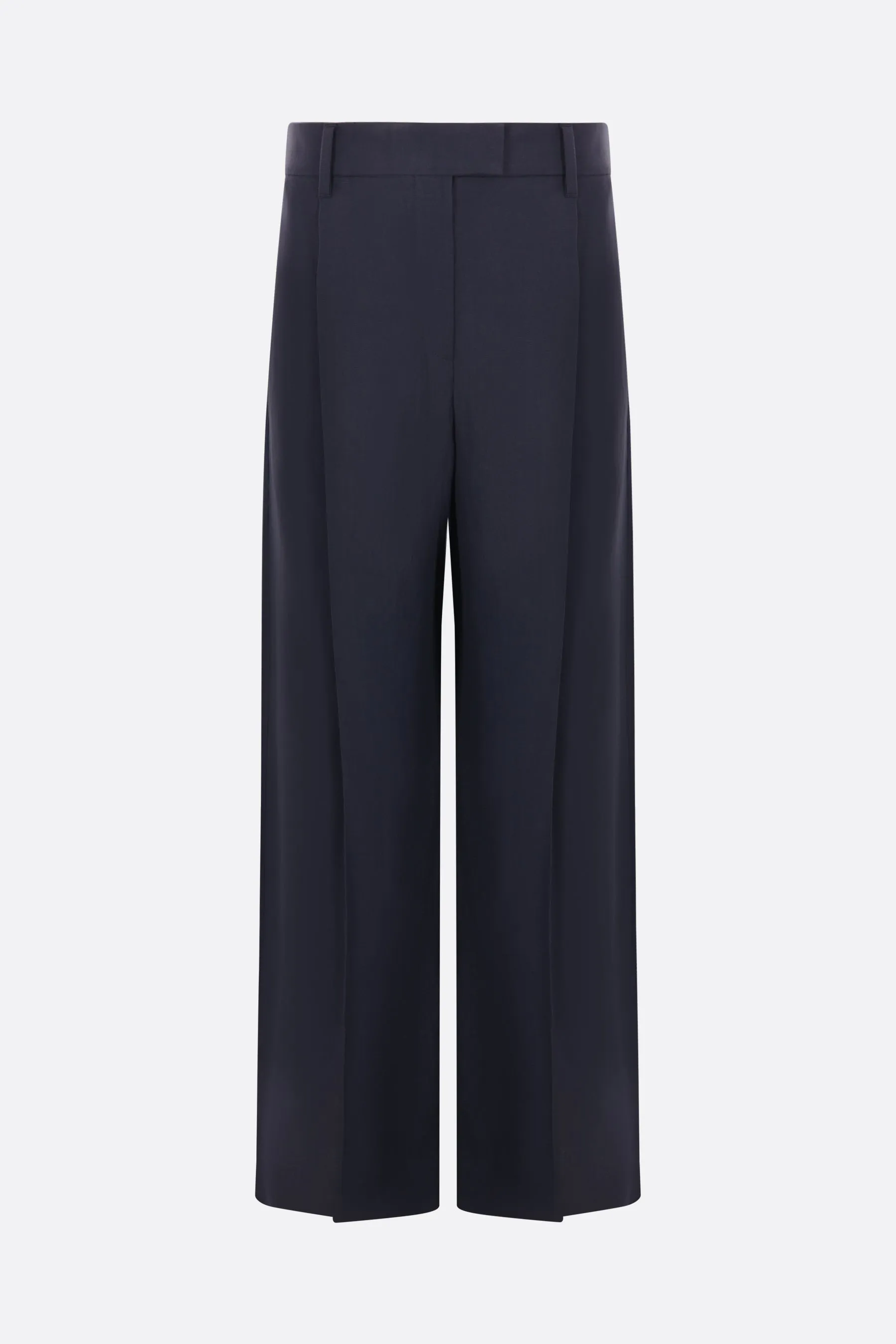 Loose Pleated Twill Trousers