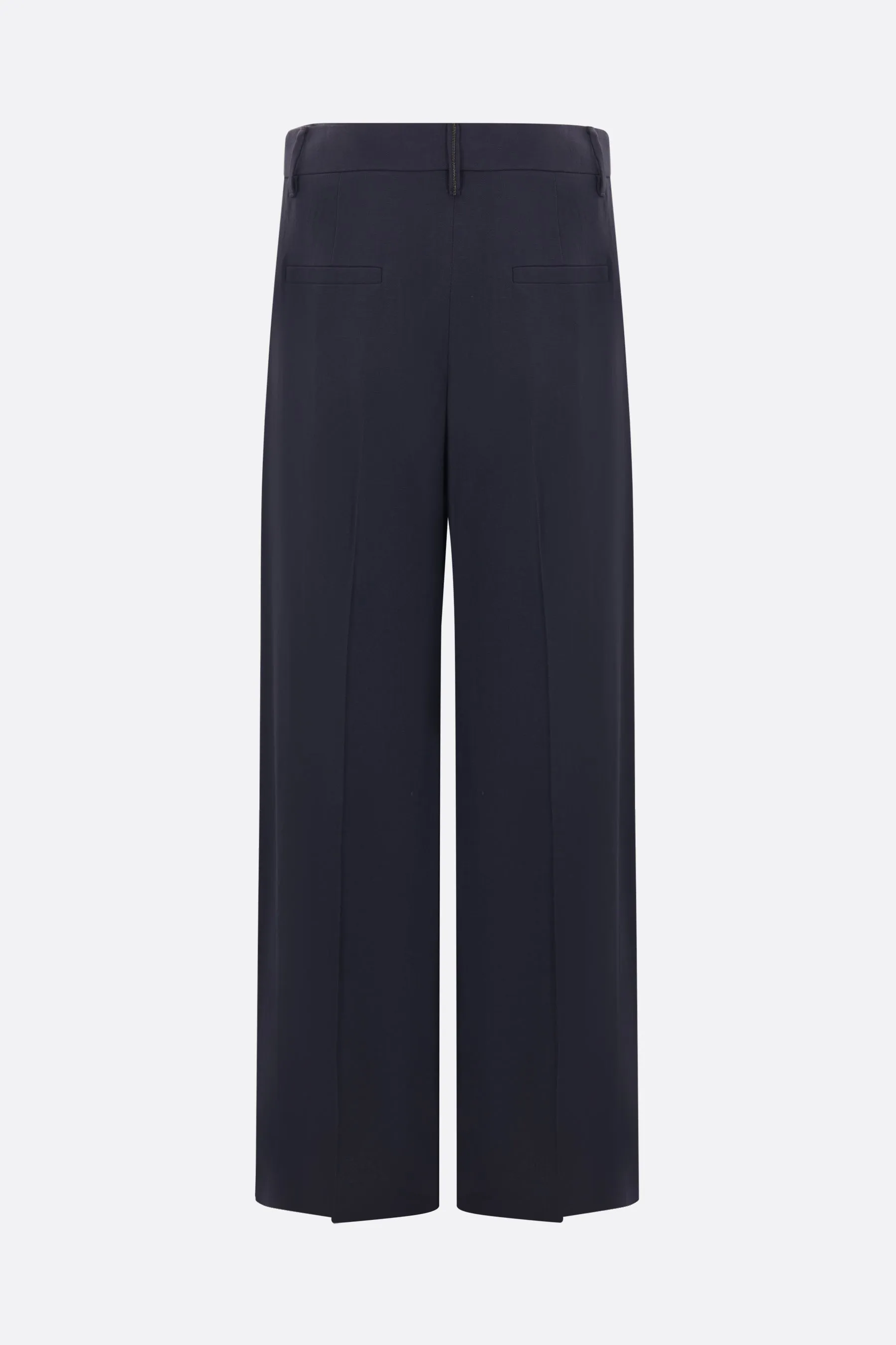 Loose Pleated Twill Trousers