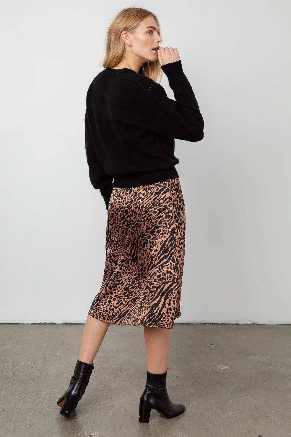 MAYFAIR - CINNAMON MIXED ANIMAL SKIRT