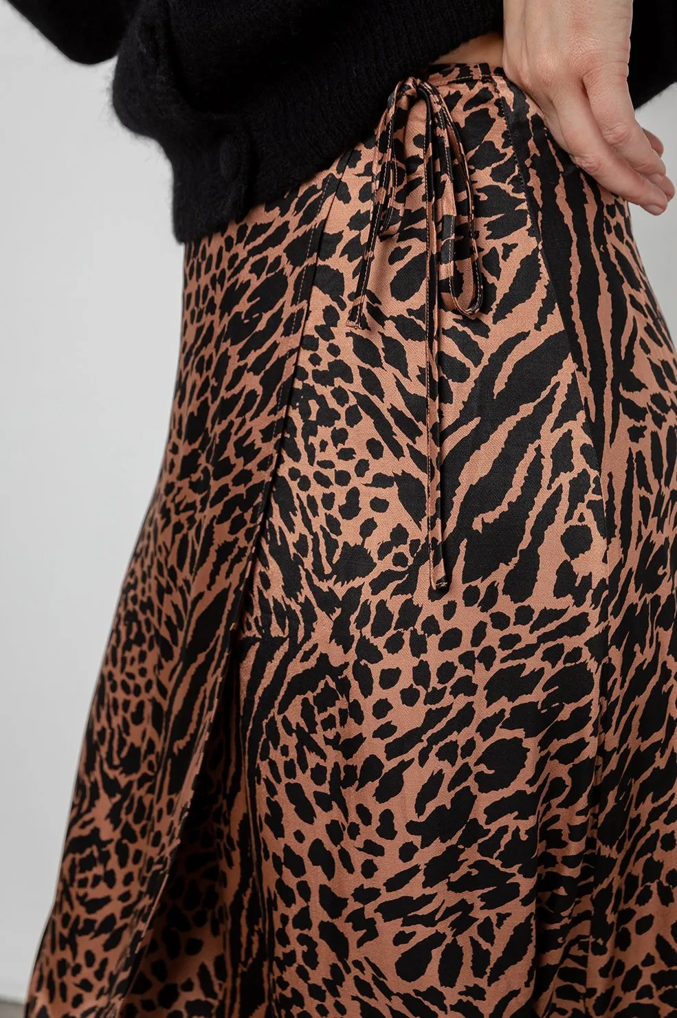 MAYFAIR - CINNAMON MIXED ANIMAL SKIRT