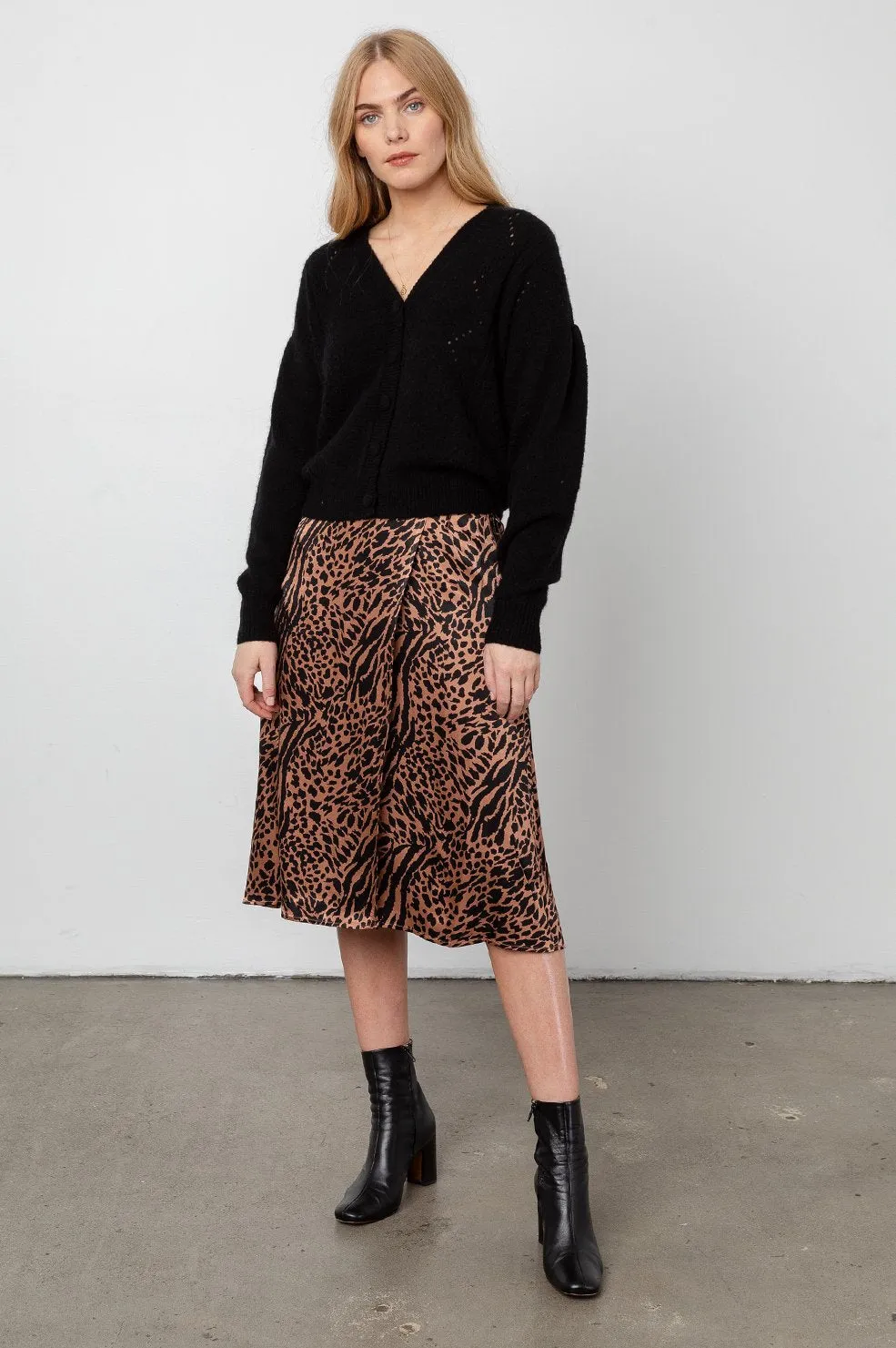 MAYFAIR - CINNAMON MIXED ANIMAL SKIRT