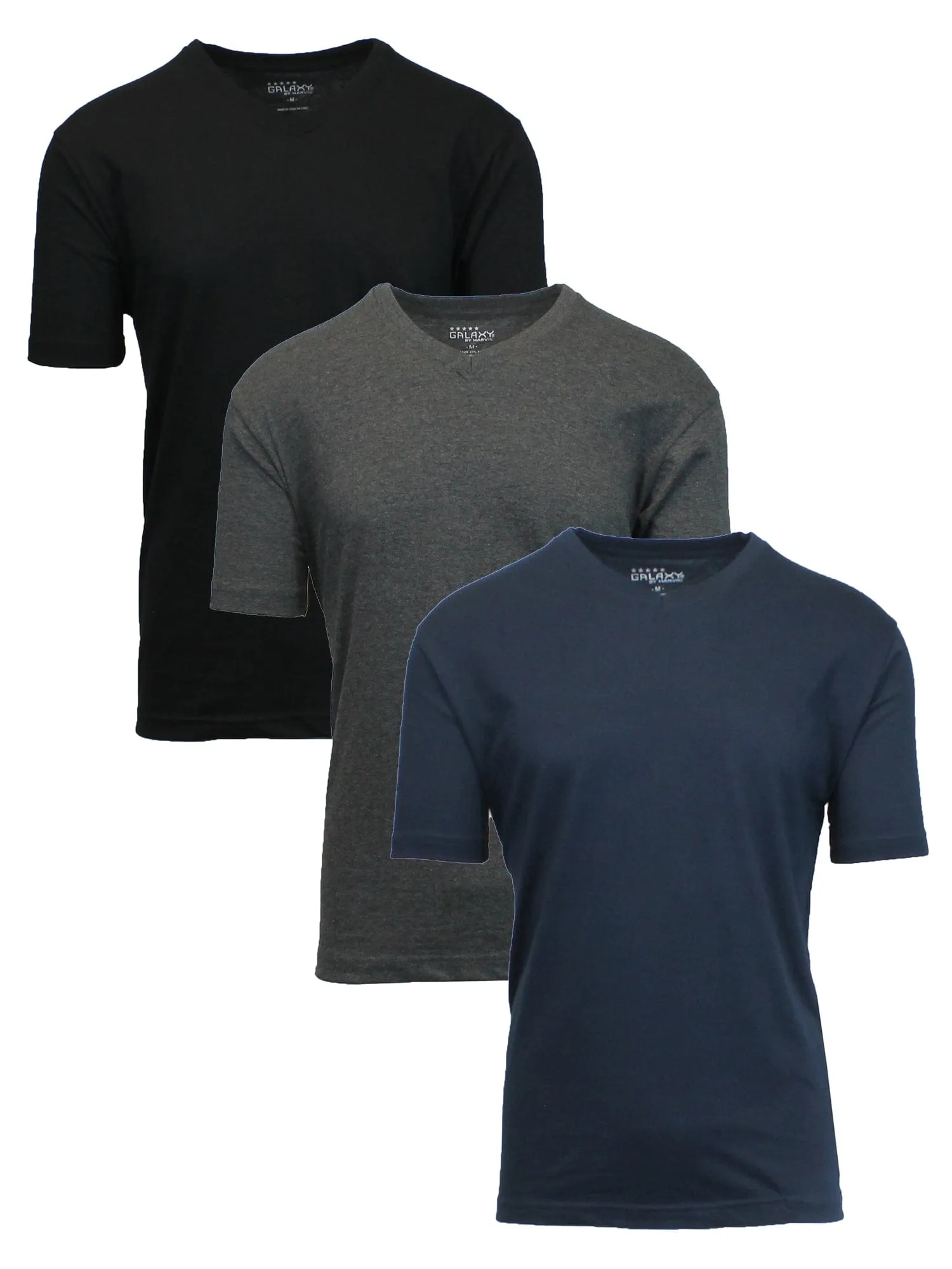 Men's (3-Pack) Short Sleeve V-Neck Modern Fit Classic Tees (S-3XL)