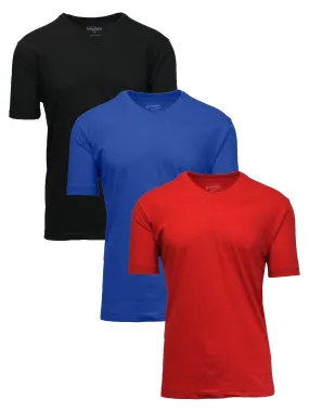 Men's (3-Pack) Short Sleeve V-Neck Modern Fit Classic Tees (S-3XL)