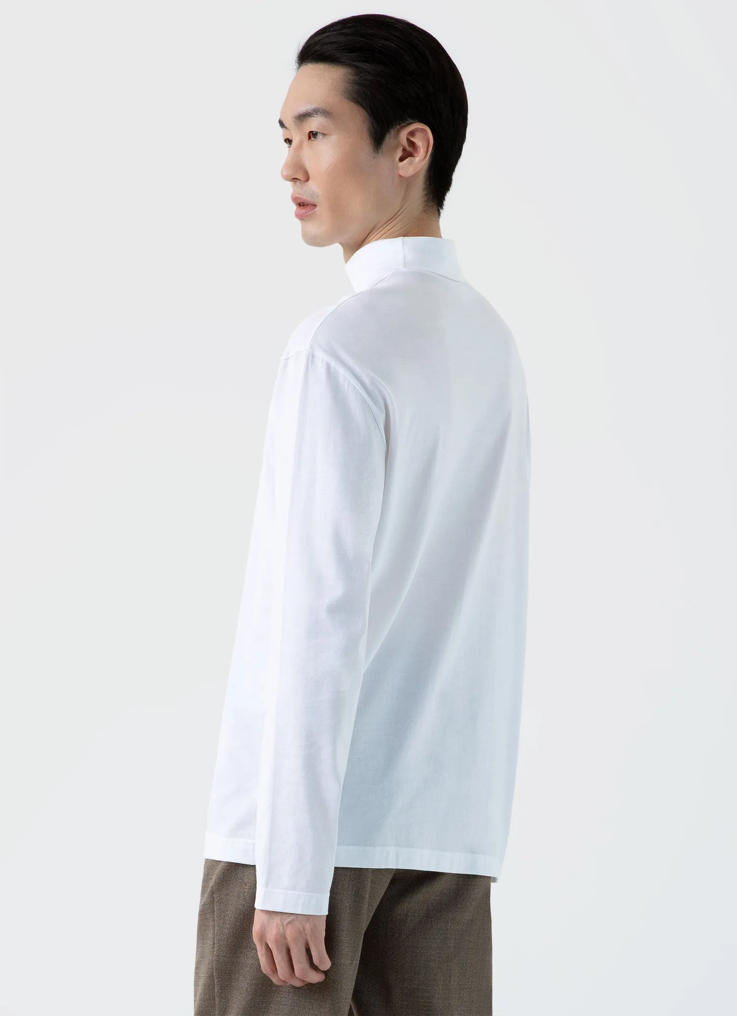 Men's Long Sleeve Roll Neck in White