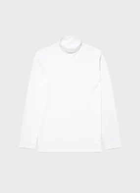 Men's Long Sleeve Roll Neck in White