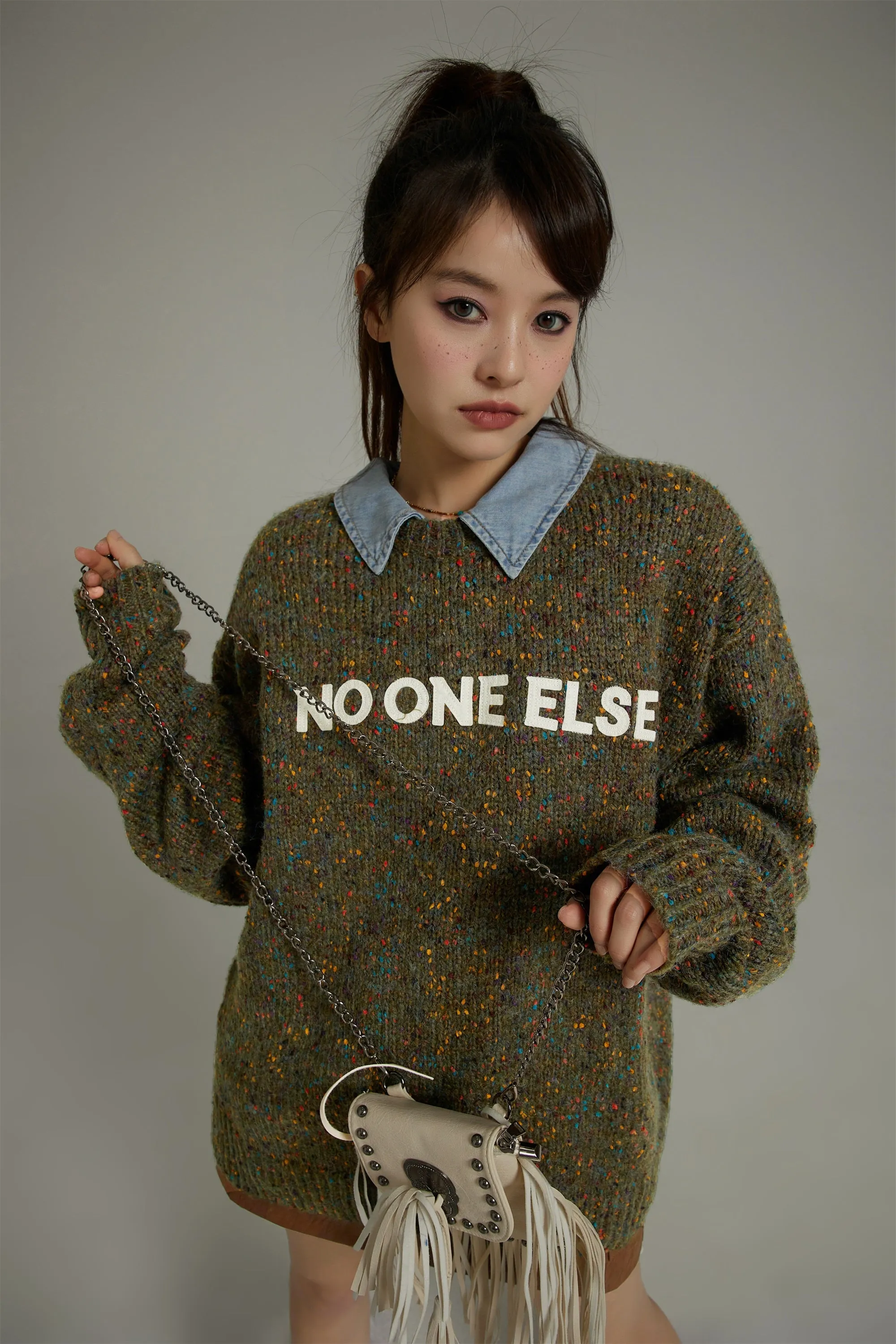 Noe Lettering Cozy Knit Sweater