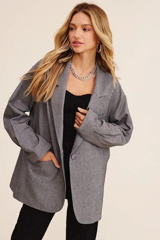 Oversized Solid Blazer * Online Only *