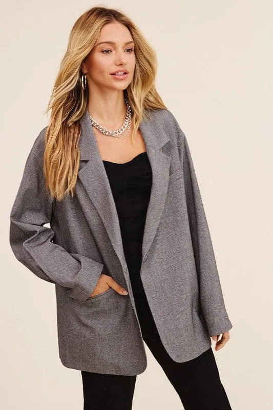 Oversized Solid Blazer * Online Only *