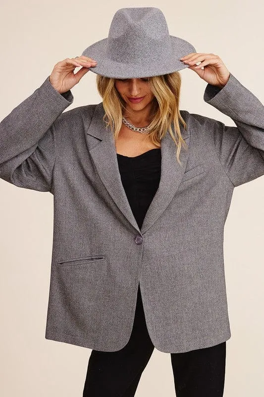 Oversized Solid Blazer * Online Only *