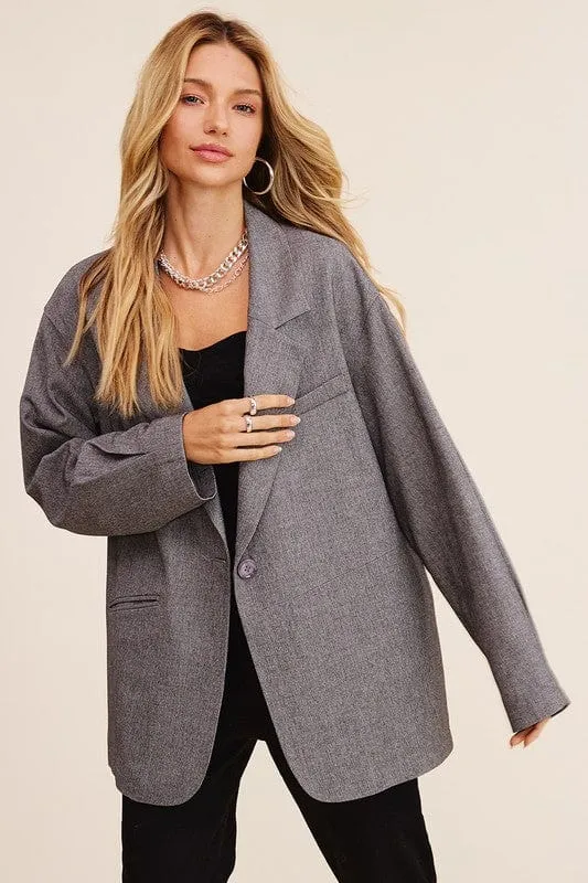 Oversized Solid Blazer * Online Only *