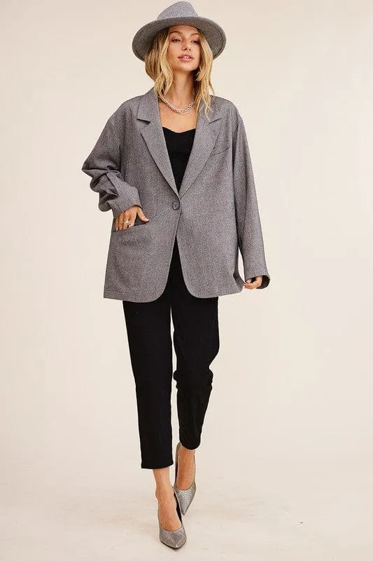 Oversized Solid Blazer * Online Only *