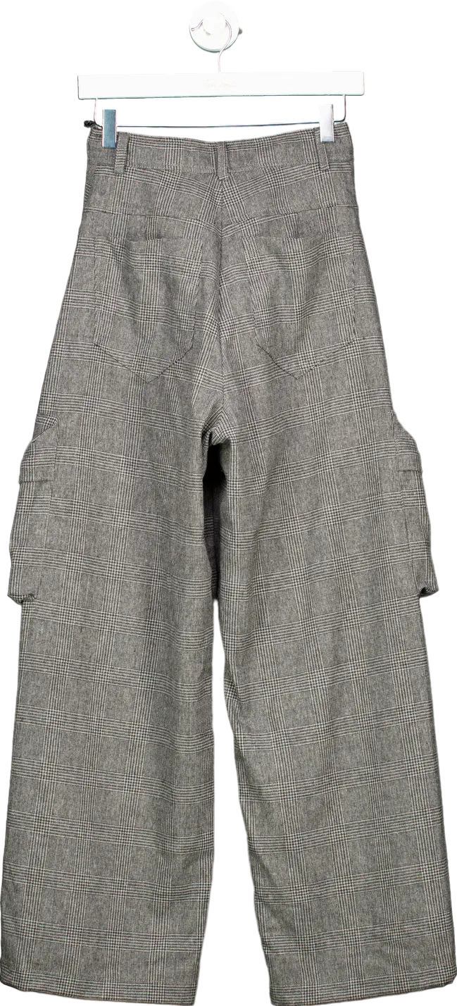 Pinko Grey Rhydon Pantalone Flanella Disegno Galles Trousers UK 6