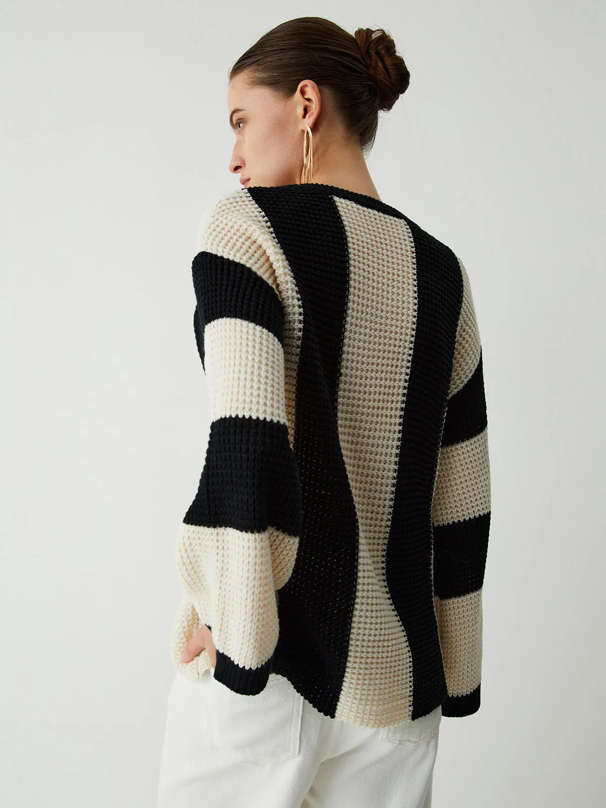 Pointelle Charming Stripe Sweater