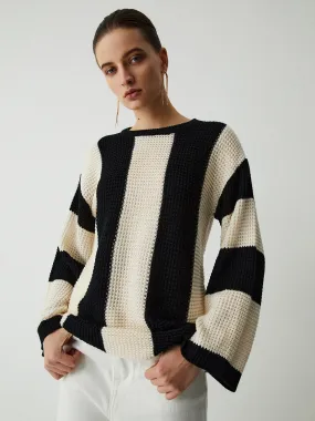 Pointelle Charming Stripe Sweater