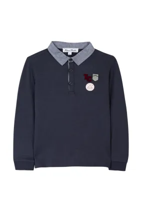 Polo - Long Sleeved Navy